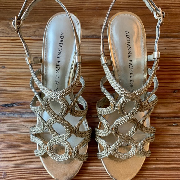Adrianna Papell gold braid sandals-6M - Picture 4 of 7